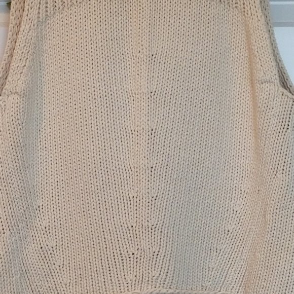 EUC Cream Shawl Collar Single Button Sweater Vest Style #869 - Picture 3 of 6